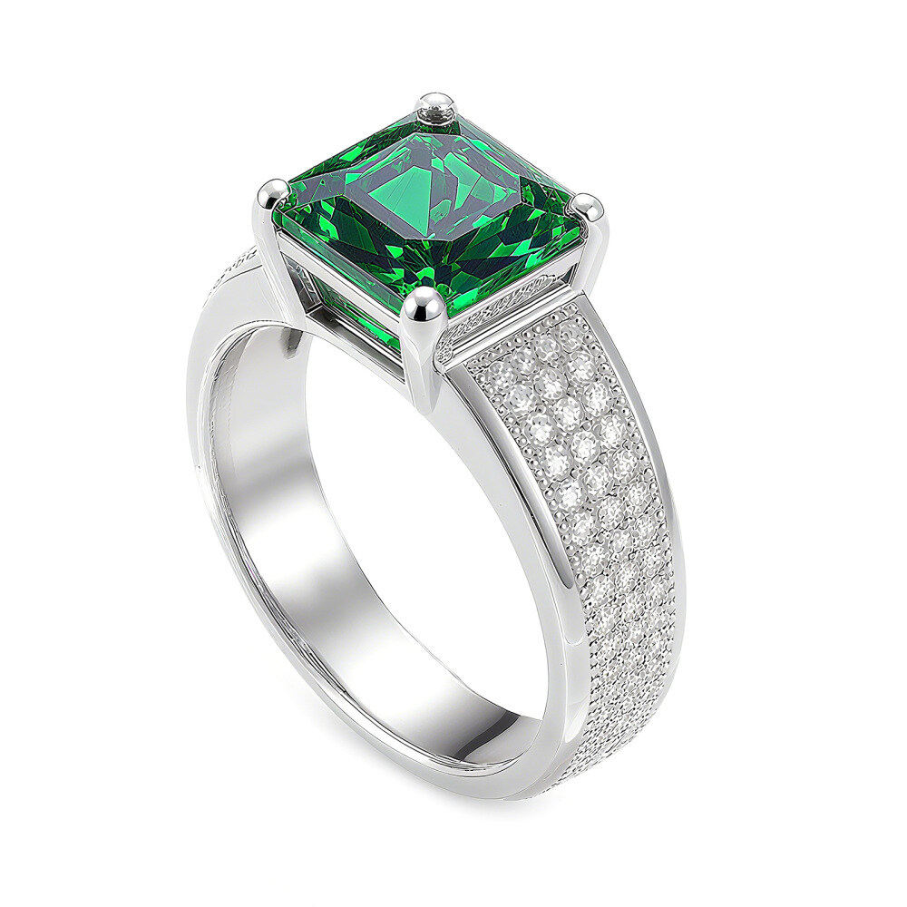 14K Gold Smaragd-Verlobungsring-2