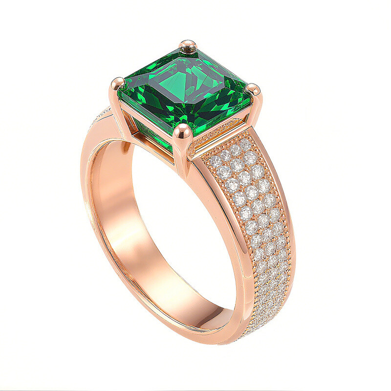 14K Gold Smaragd-Verlobungsring-3