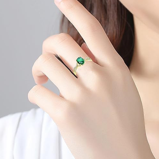 14K Gold Emerald Ring-2