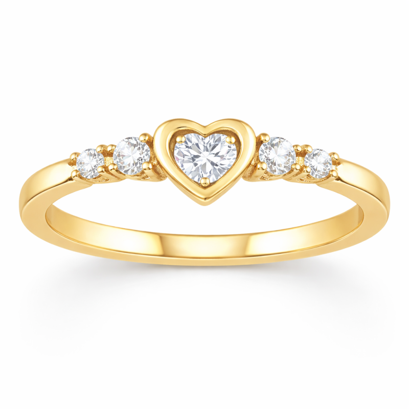 Anillo de piedra de nacimiento grabable en oro de 14 quilates-14