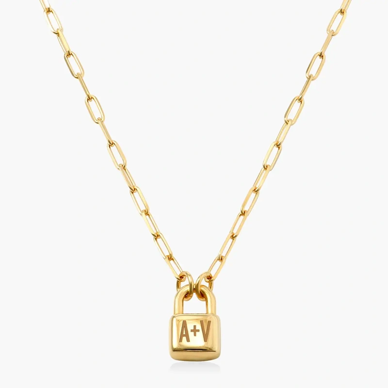 Pendentifs à breloques en or 10K gravables avec initiales-3