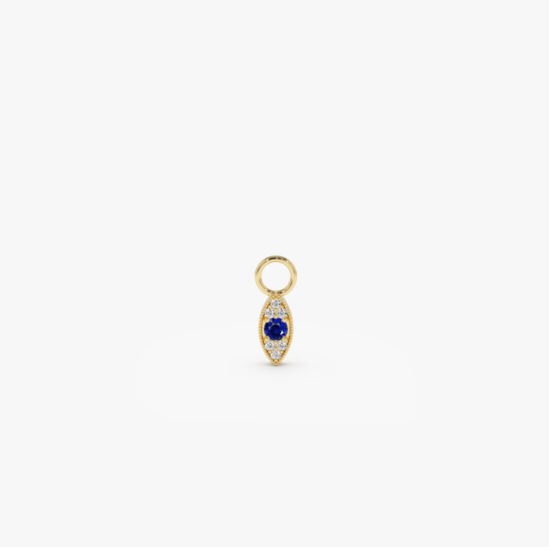 10K Gold Evil Eye Hoop Charm-1