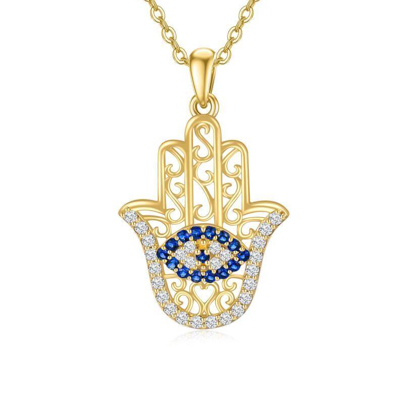 14K Gold Evil Eye Anhänger Halskette