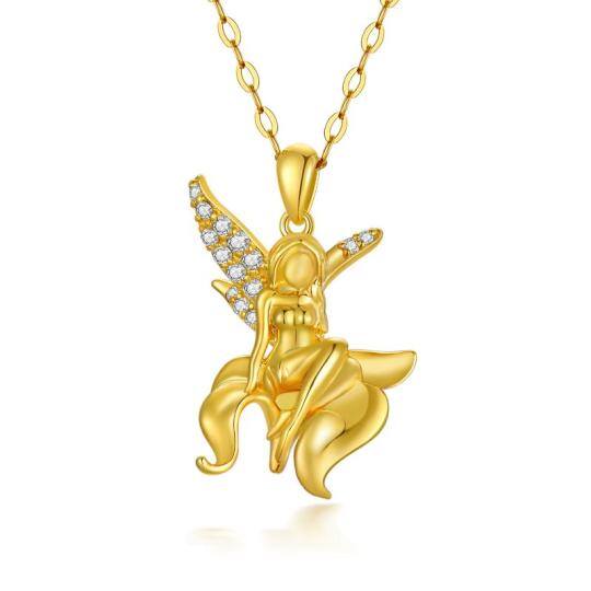 14K Gold Fairy Pendant Necklace