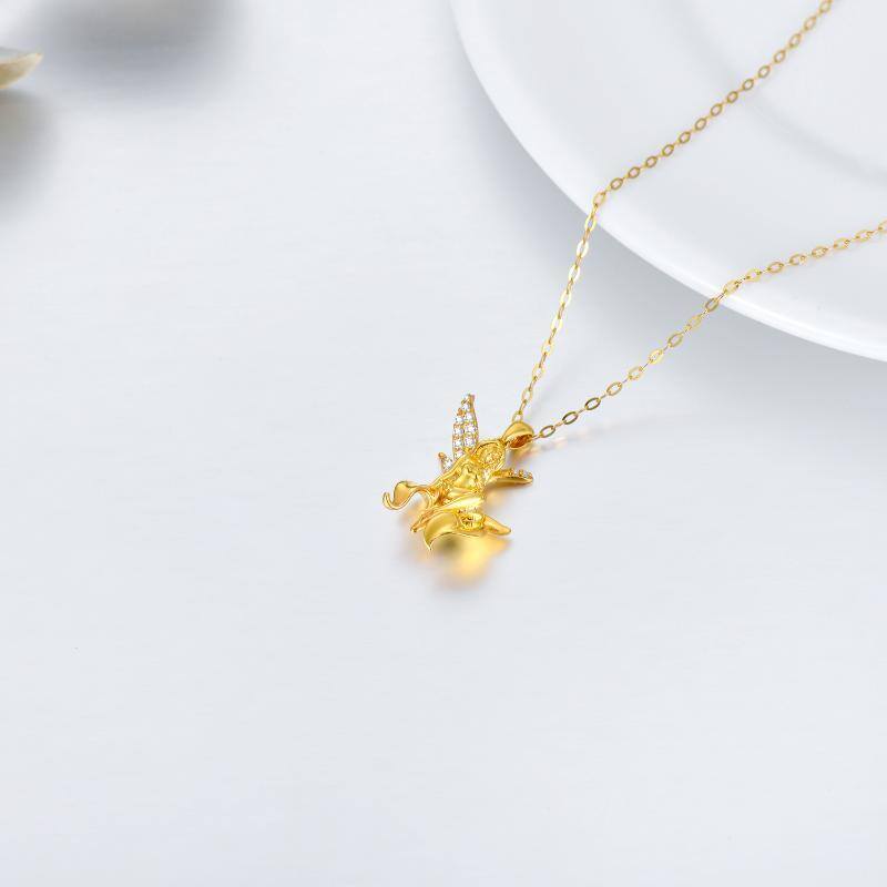 14K Gold Fairy Pendant Necklace-4