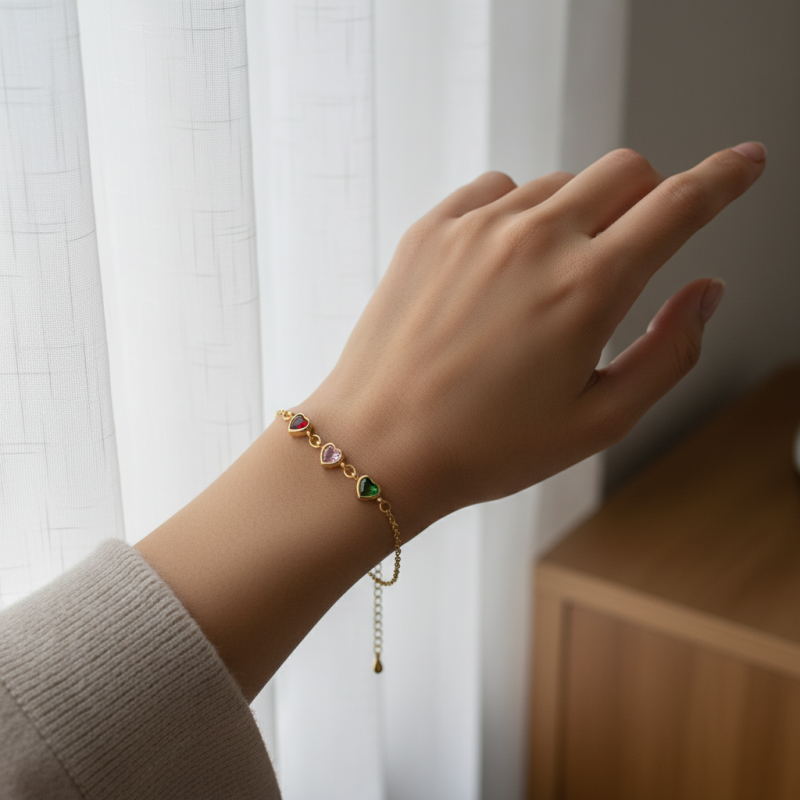 14K Gold Family Birthstone Bracelet-2