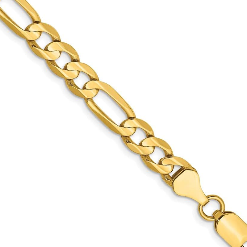 18K Gold Figaro Link Bracelet-3