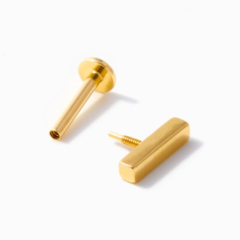 14Kゴールドフラットバックバースタッドピアス-3