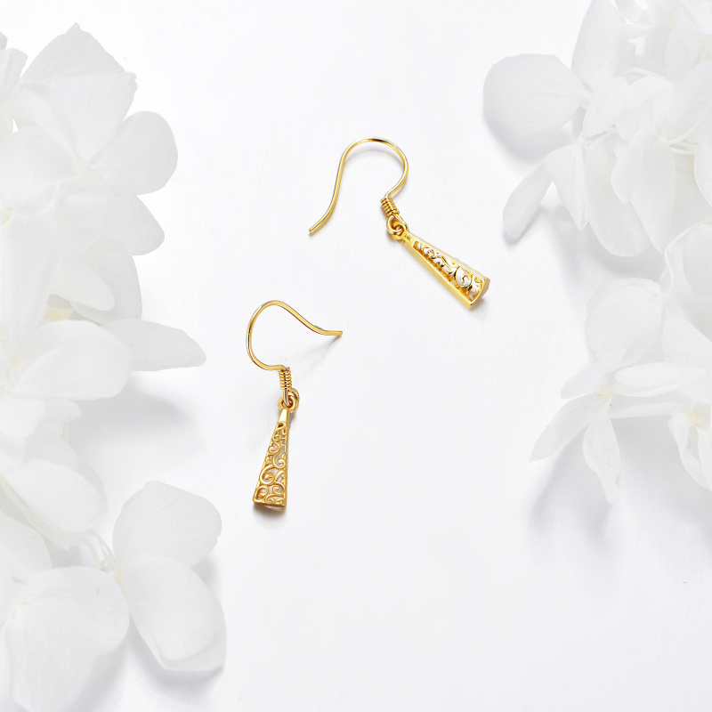 أقراط متدلية من الذهب الأبيض عيار 14 قيراطًا على شكل زهرة الحياة-4