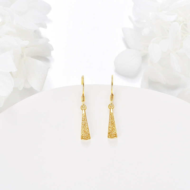 أقراط متدلية من الذهب الأبيض عيار 14 قيراطًا على شكل زهرة الحياة-5