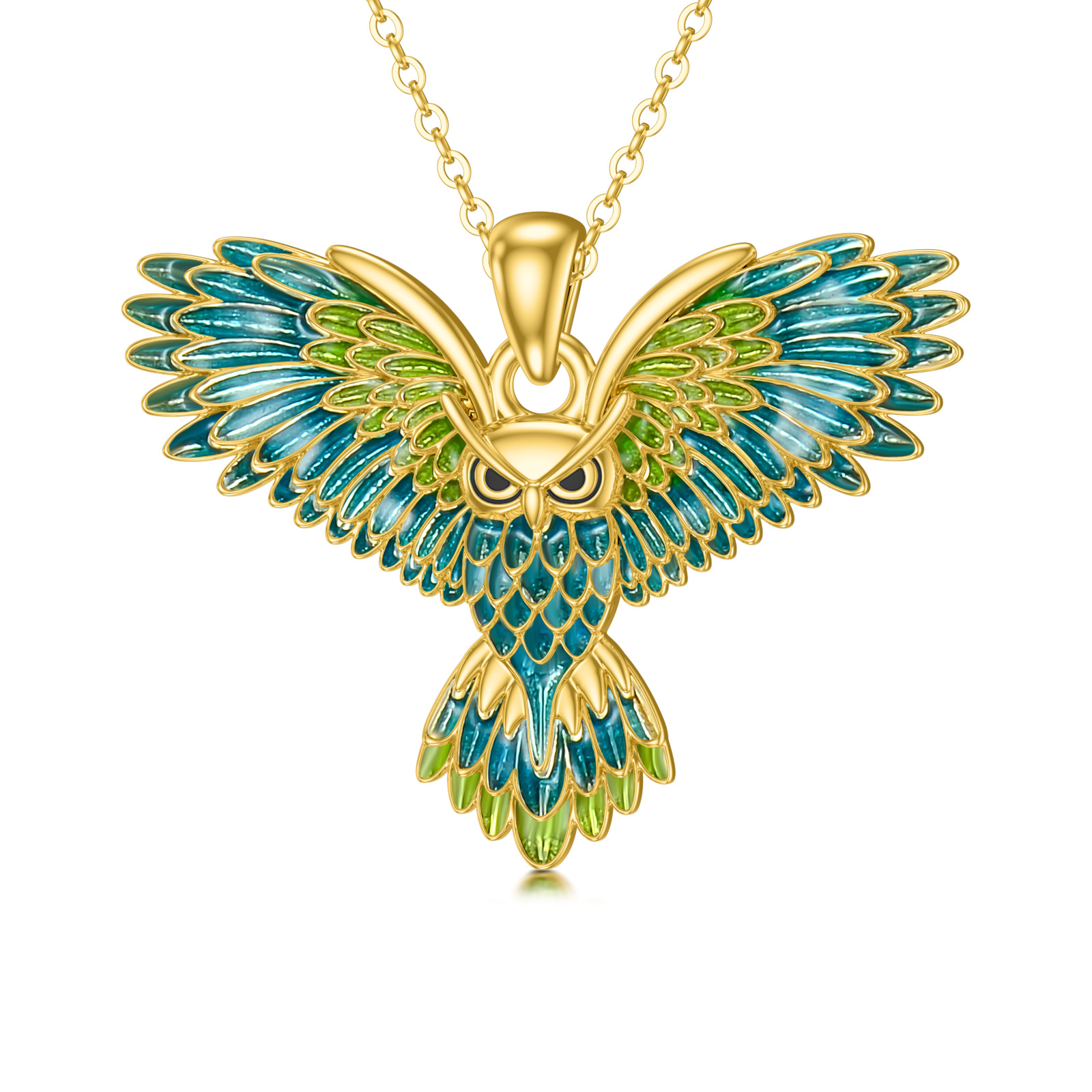 14k Solid Gold Owl newest Bird Necklace - 14k Real Gold CZ Wisdom Charm