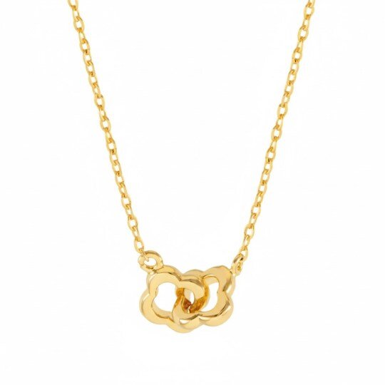 Collar colgante de trébol de cuatro hojas en oro de 14 quilates