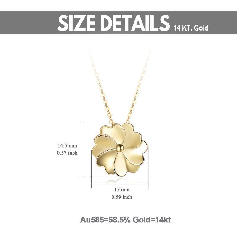 10K Gold Four-leaf Clover Pendant Necklace-6