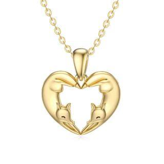 14K Gold Fox Pendant Necklace-3