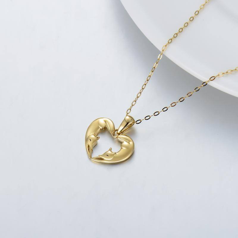 Collier pendentif renard en or 10K-4