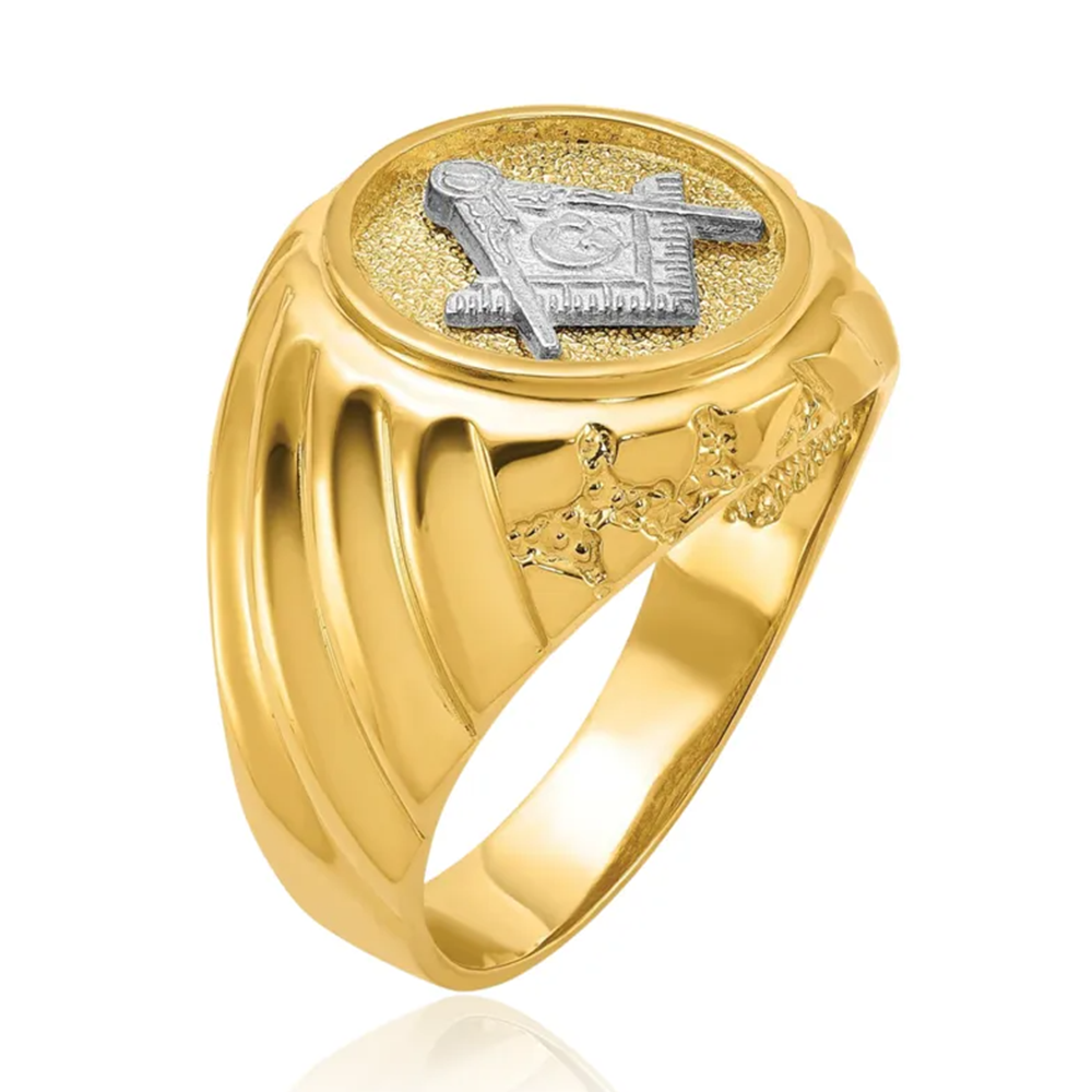 14K Gold Freemason Signet Ring for Men-4