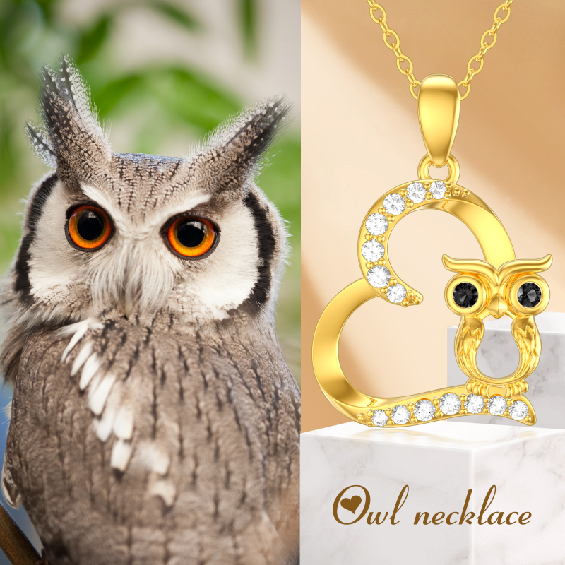 Collar de oro de 18 quilates con circonitas cúbicas, forma de rana y corazón para mujer-7