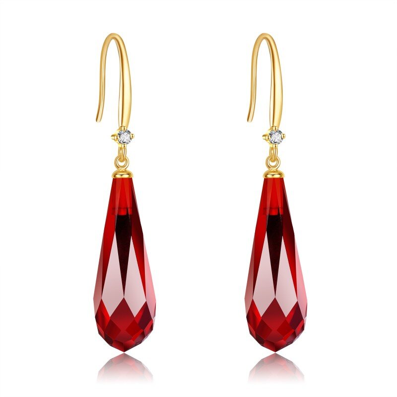 Brincos granada em ouro 10K-1