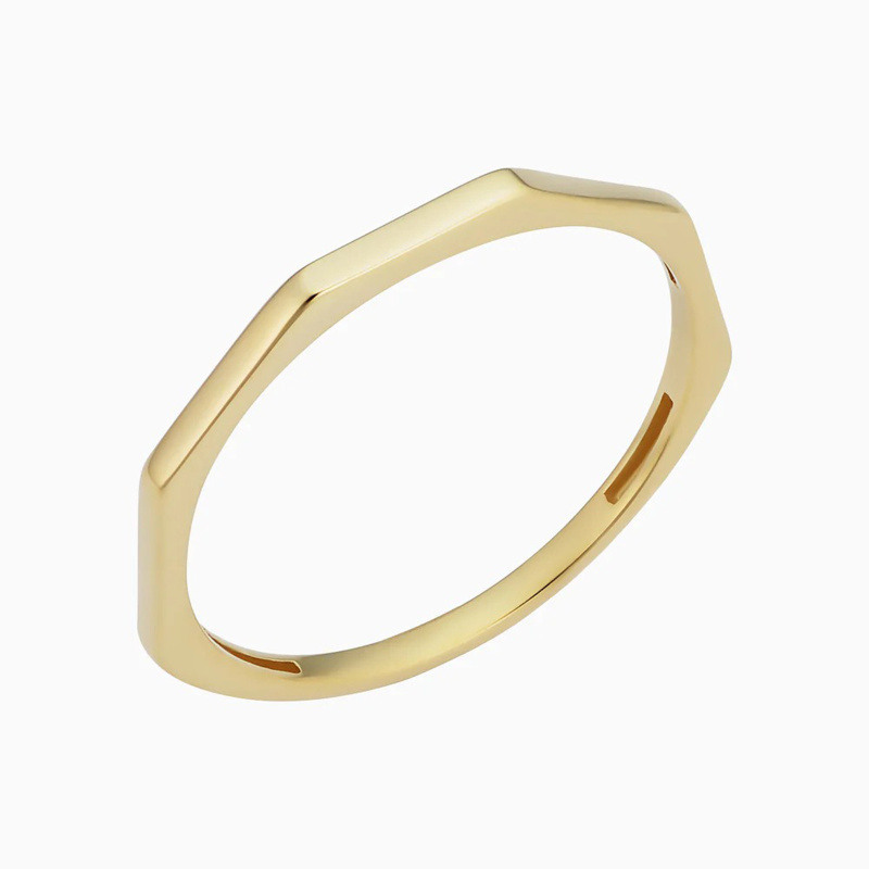 14K Gold Geometric Stackable Ring-9
