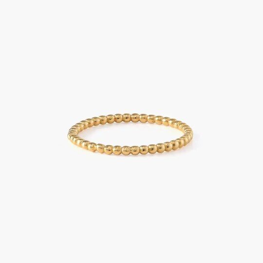 14K Gold Glisten Dot Stackable Ring