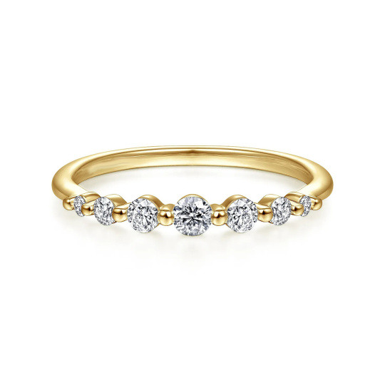 10K Gold Graduating Single Prong Band Stackable Ring