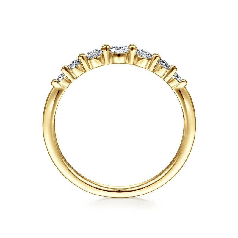 14-Karat-Gold-Graduierender Einzelzahn-Band-stapelbarer Ring-3