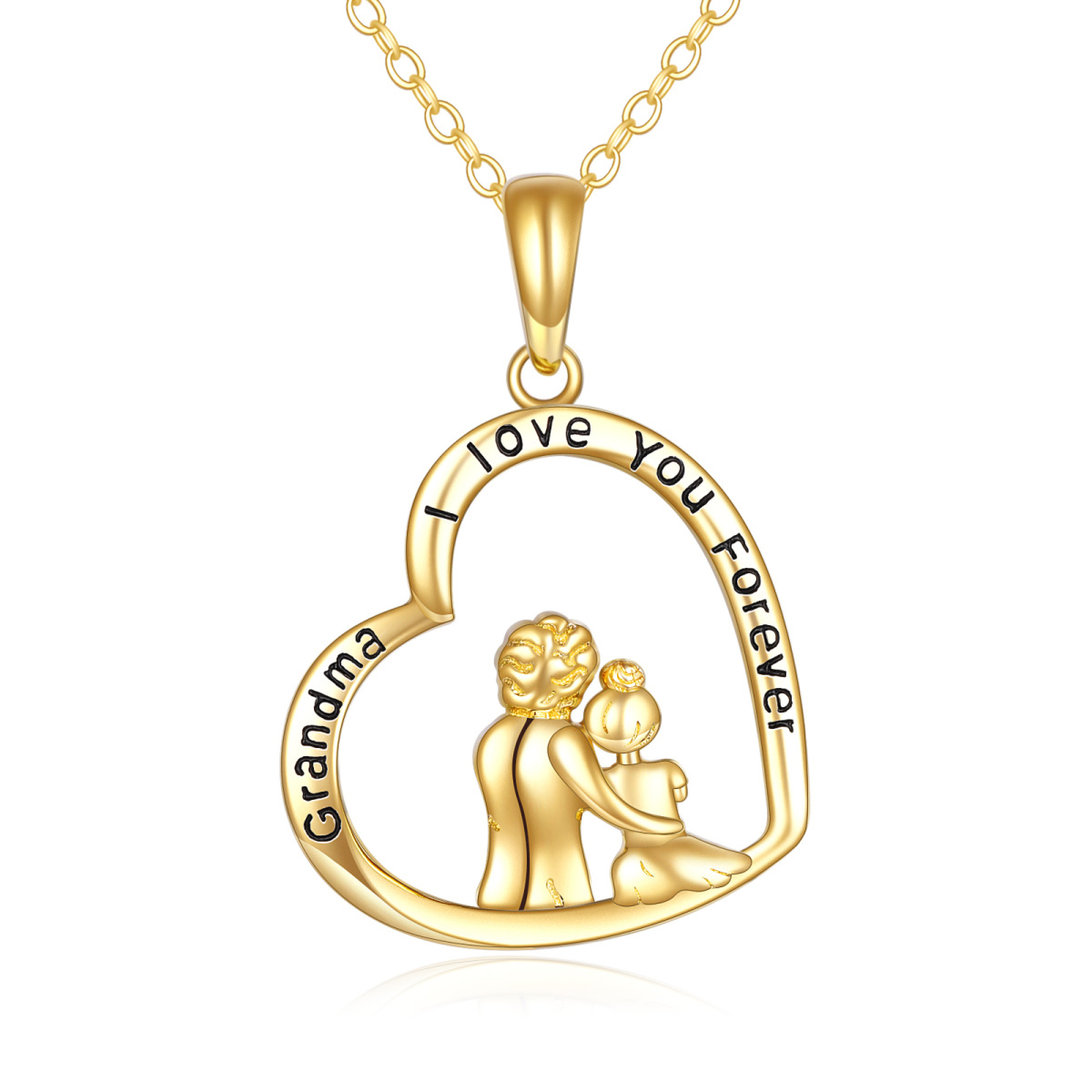 10K Gold Grandmother Pendant Necklace-1