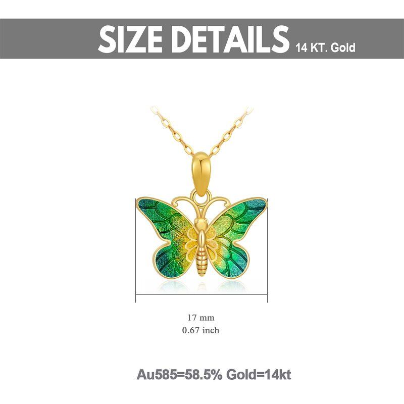 10K White Gold Butterfly Pendant Necklace-6