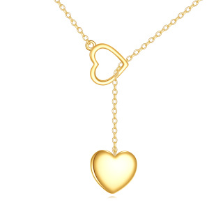 10K Gold Heart Adjustable Y Necklace-13