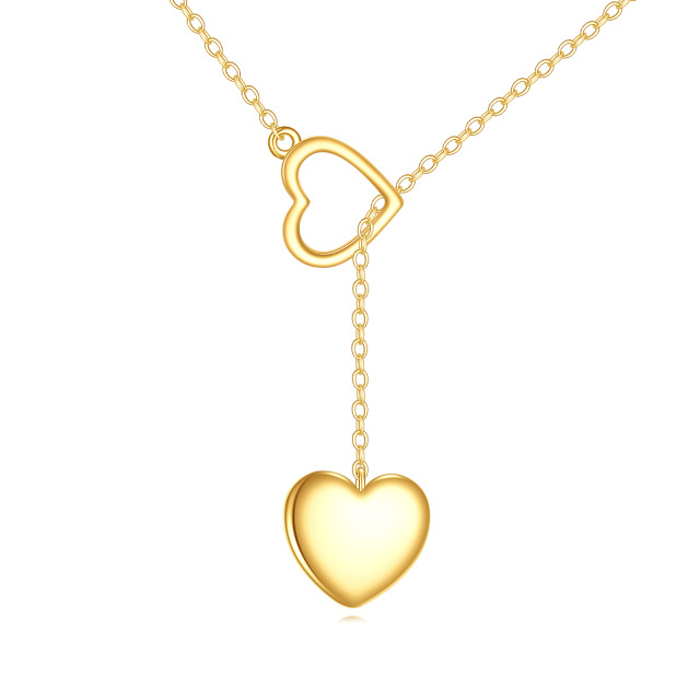 14K gouden hart verstelbare Y-ketting-1