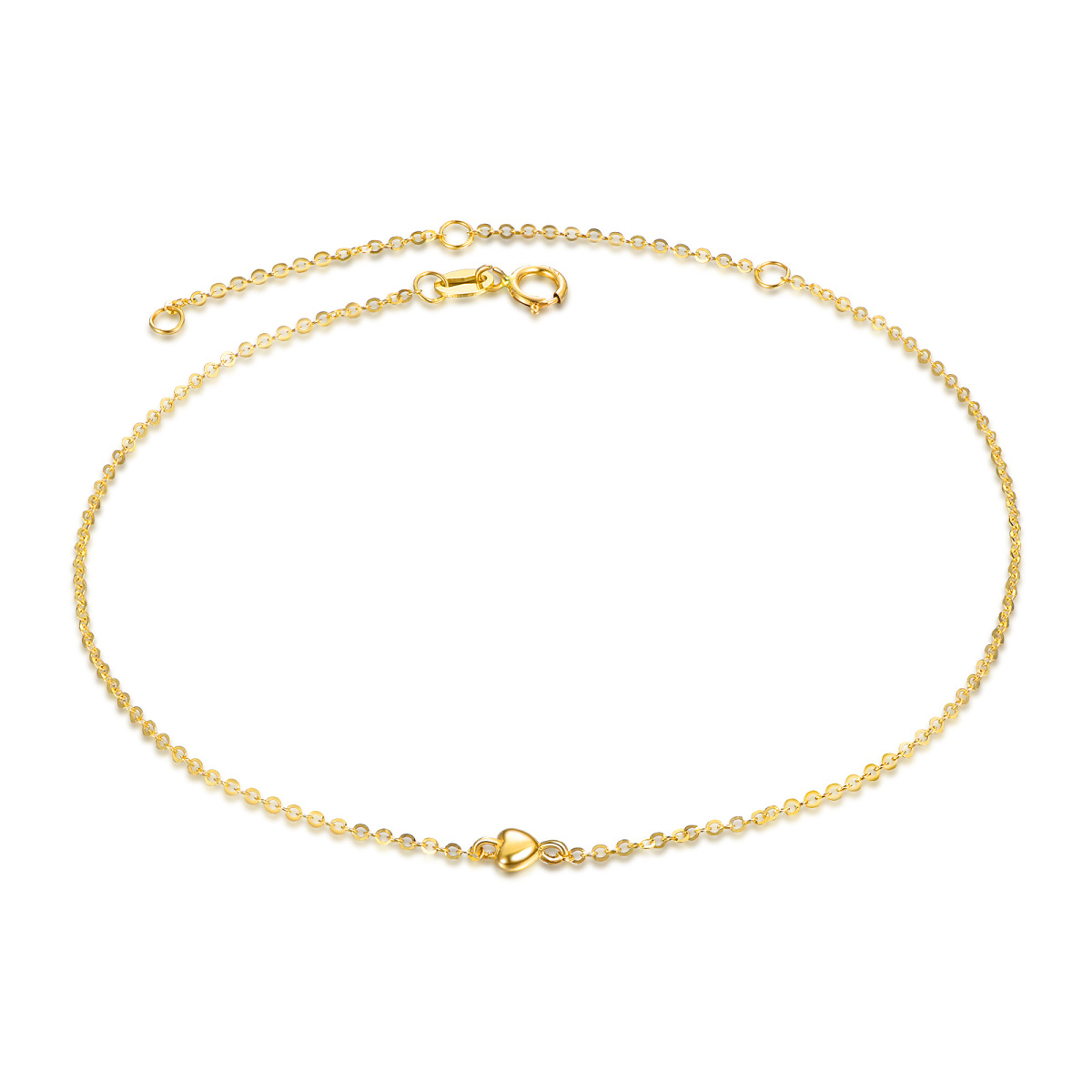 Pulsera Cadena Corazón Oro 14K-1