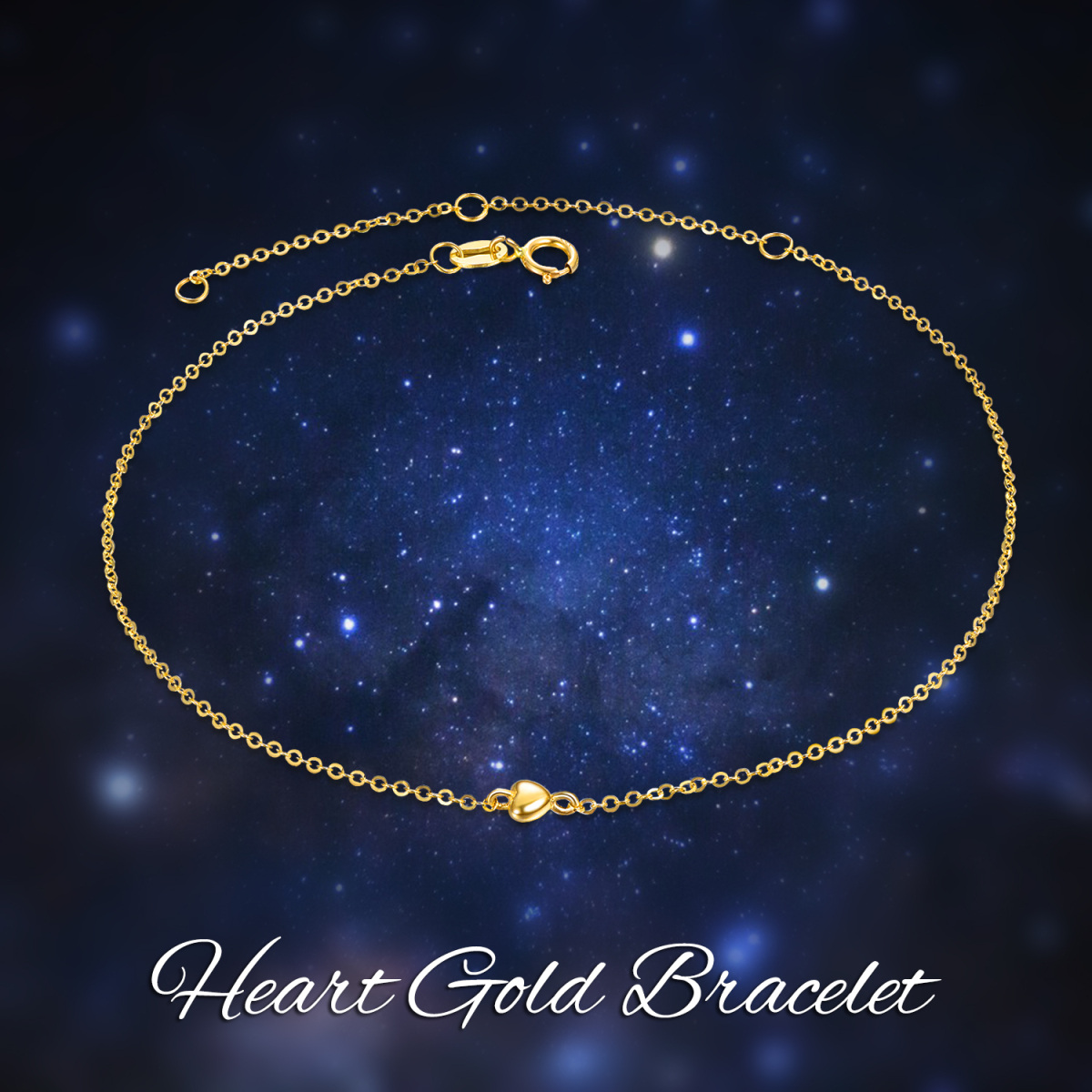 Pulsera Cadena Corazón Oro 14K-4