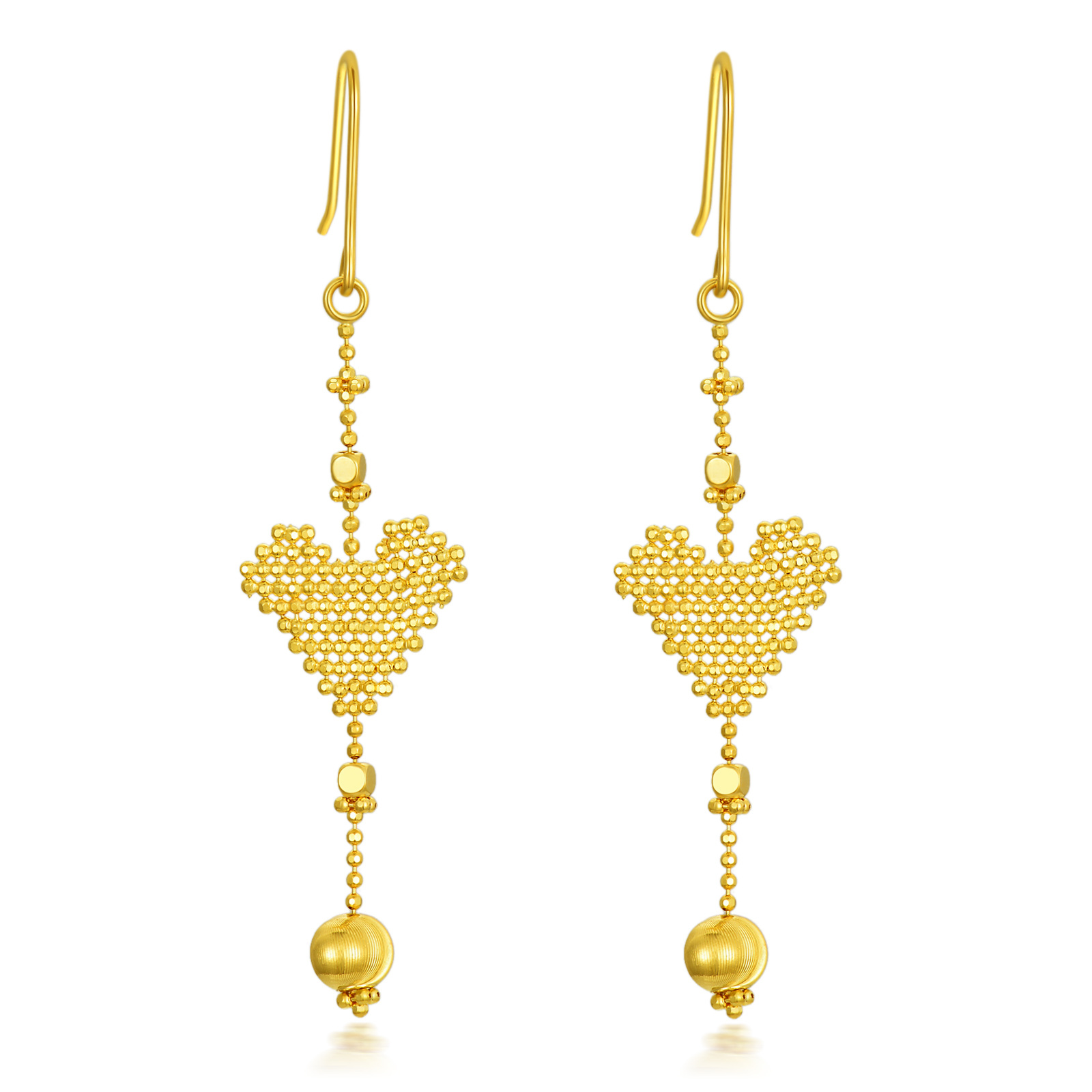 18K Gold Heart Drop… - image