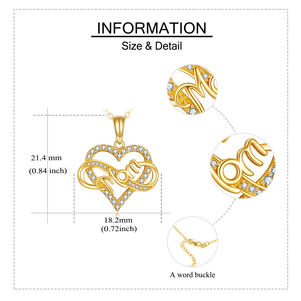 10K Gold Heart Infinity Symbol Mom Necklace-5