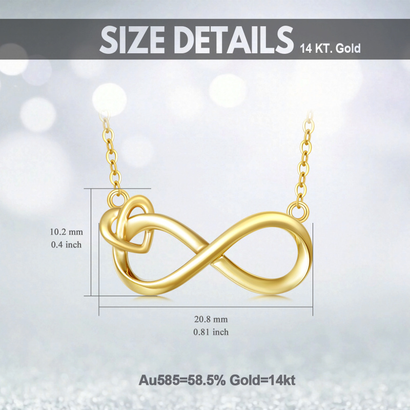 10K Gold Heart & Infinity Symbol Pendant Necklace-6