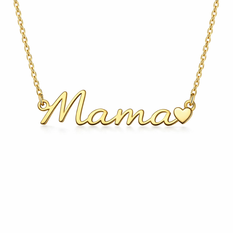 Collier pendentif cœur « Maman » en or 18 carats-1