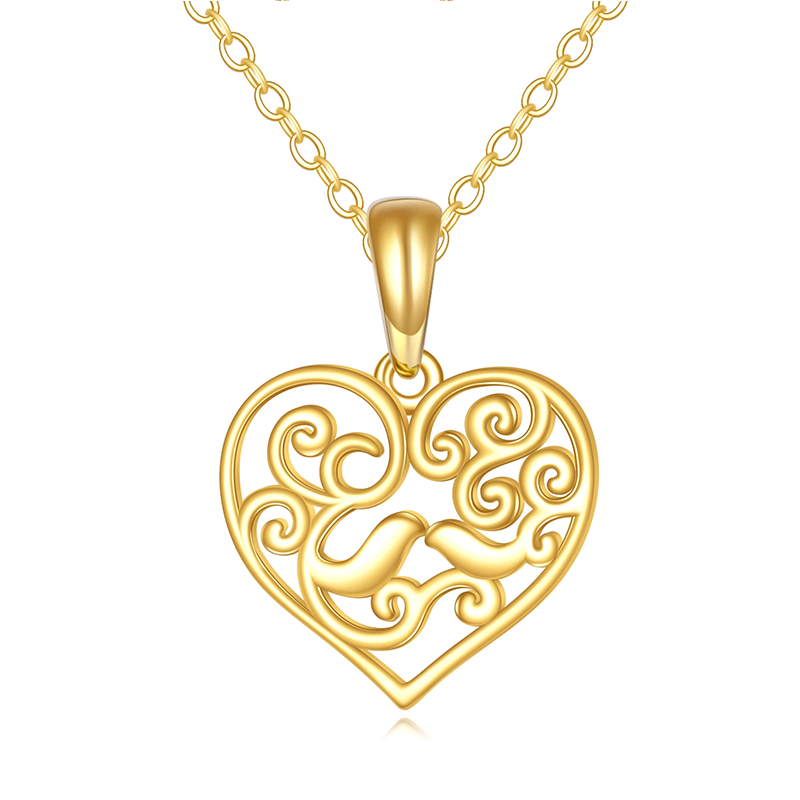 Gold Vermeil Heart Metal Choker Necklace-1