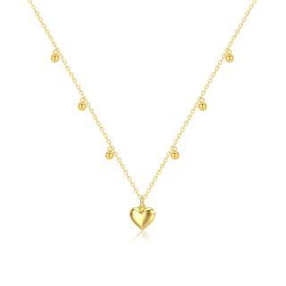 10K Gold Heart Metal Choker Necklace-10