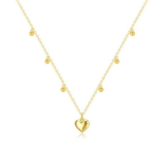 Collana girocollo in metallo con cuore in oro 14K