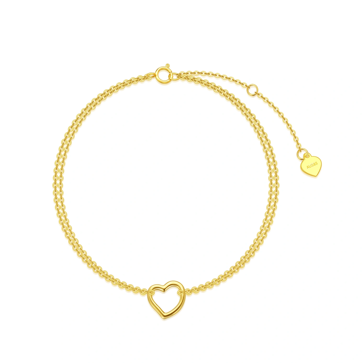 10K Gold Heart Multi-layered Anklet-1