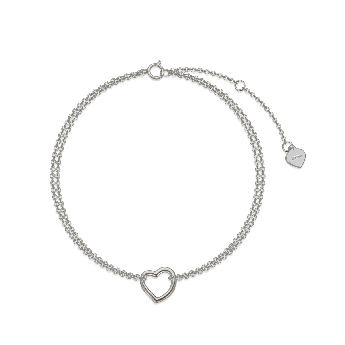 14K Gold Heart Multi-layered Anklet-2