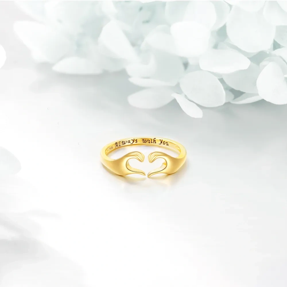 10K Gold Herz offener Ring-3
