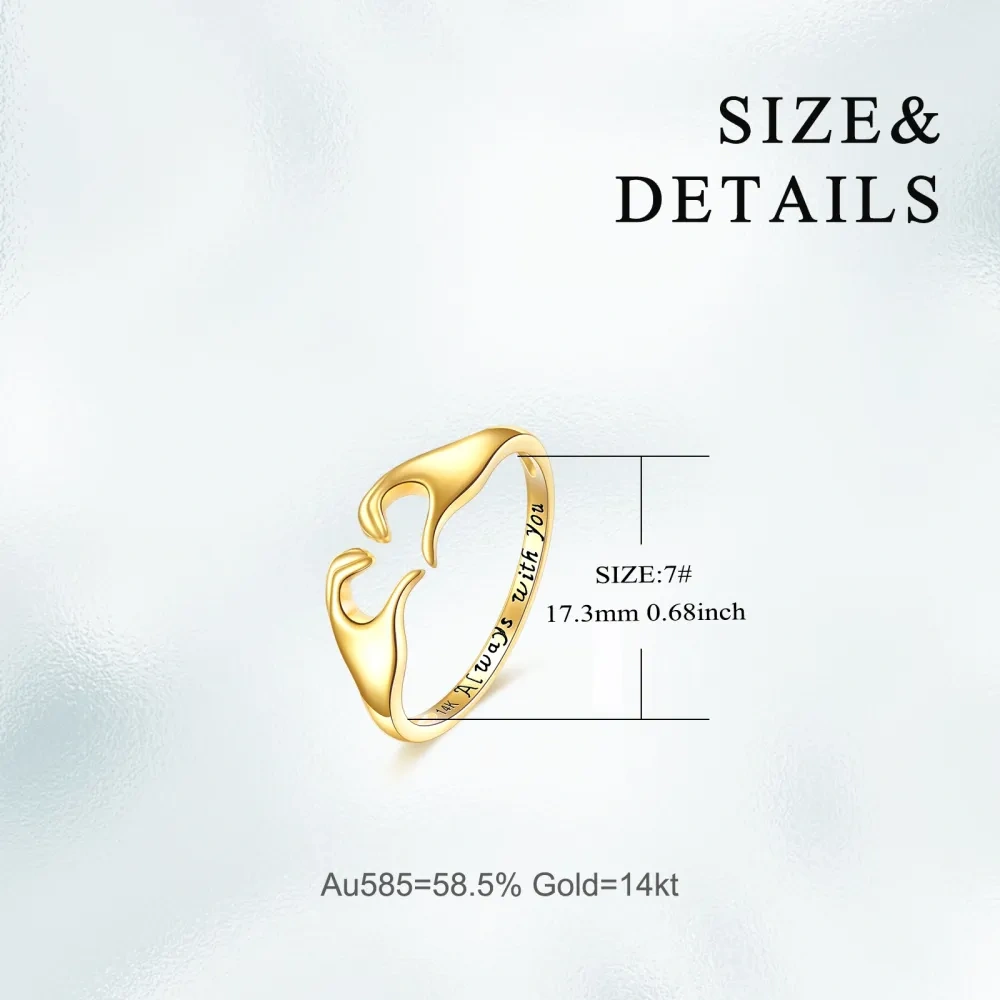 10K Gold Herz offener Ring-5