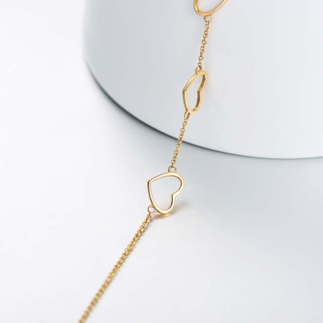 Bracciale con ciondolo a cuore in oro 14K-5