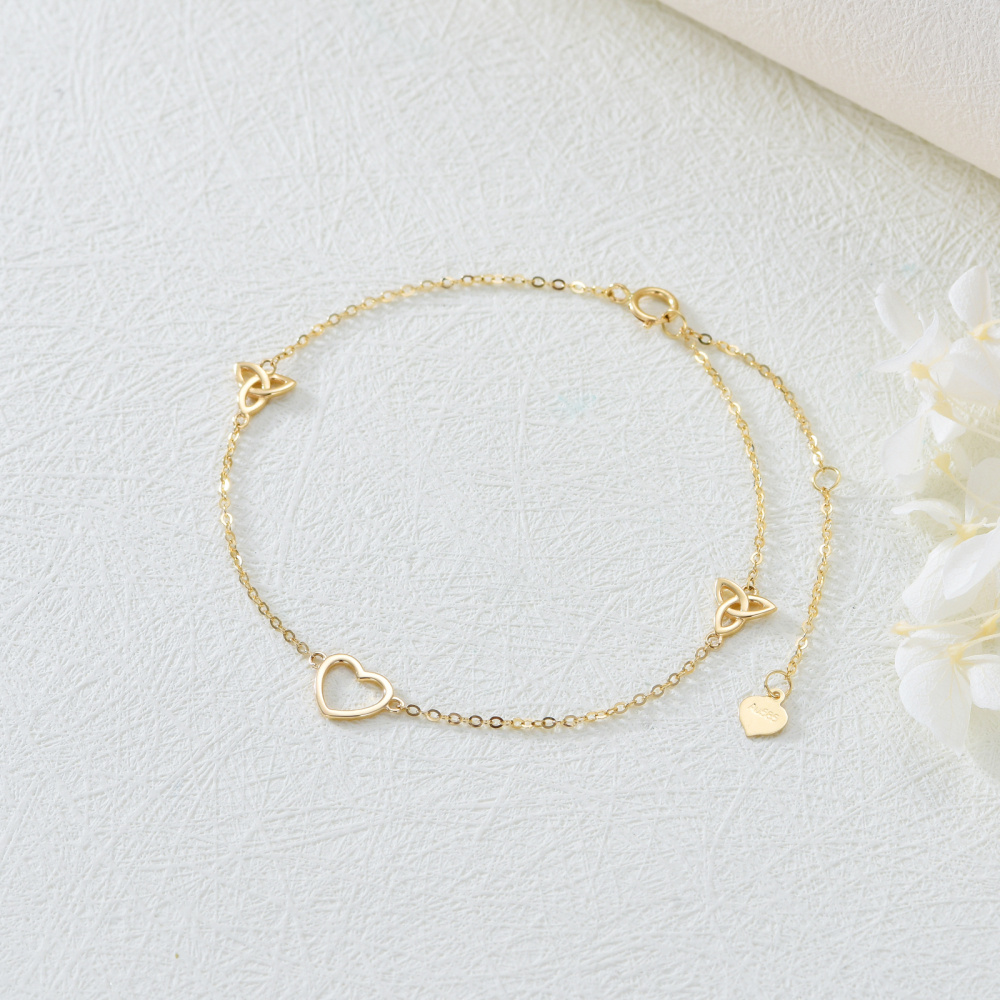 Pulsera Colgante Corazón Oro 10K-3