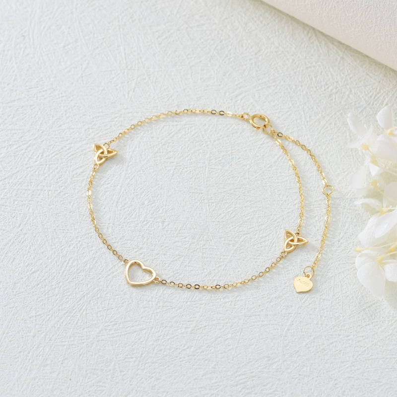 Pulseira com pendente coração em ouro branco 10K-3