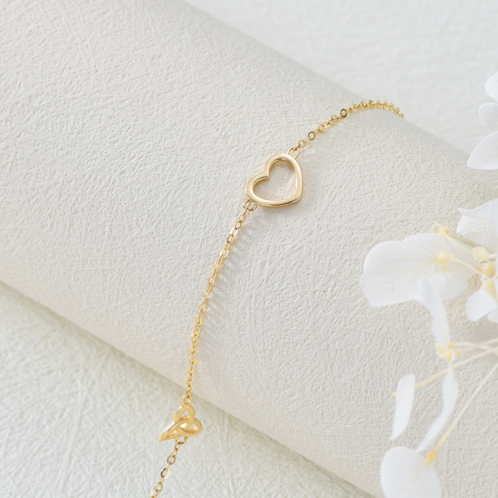 Pulsera Colgante Corazón Oro 10K-4