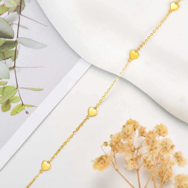 Pulseira com pendente coração em ouro 18K-3