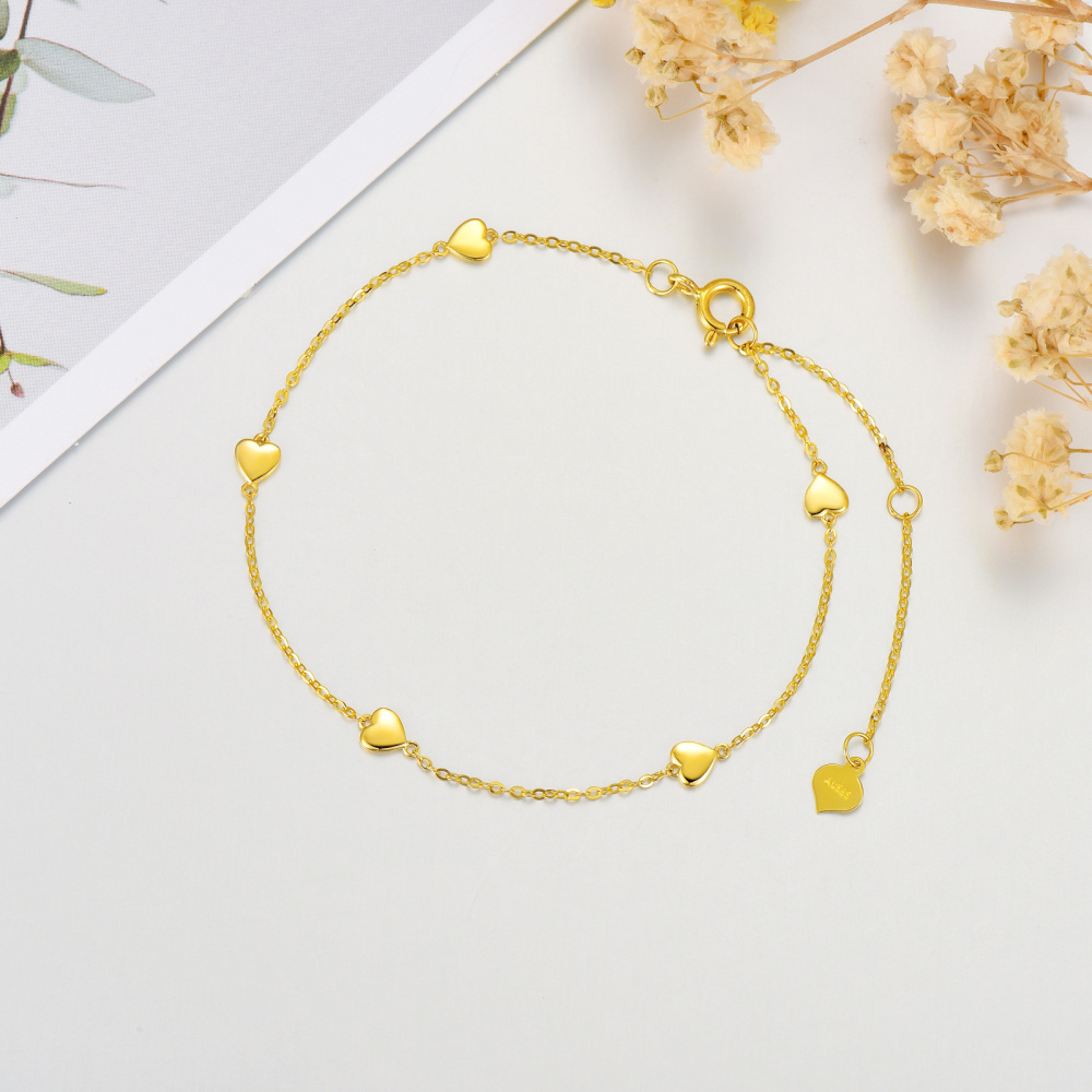Pulsera Colgante Corazón Oro 10K-4