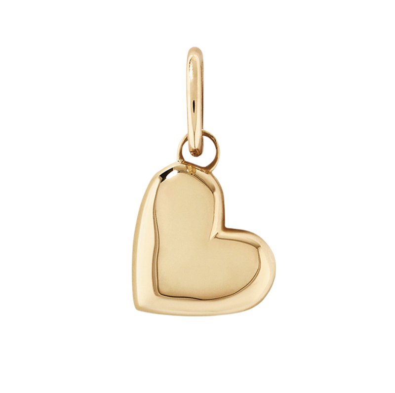 Sterling Silver with Yellow Gold Plated Heart Pendant Charms-5